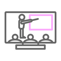 Webbased Training Vector Line Lt Pink Grey Icon Design