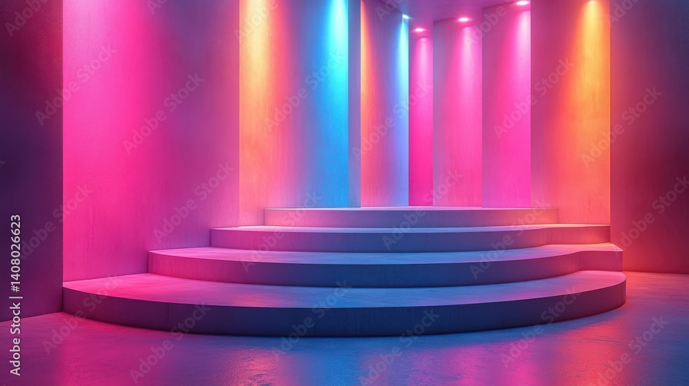 Poster pink blue abstract background broadcasting studio,gradient light gradient glow background