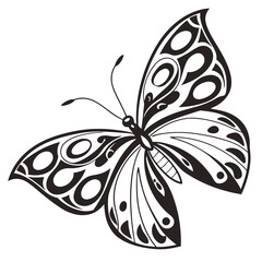 Monarch butterfly silhouettes collection, vector illustration isolated on white background.