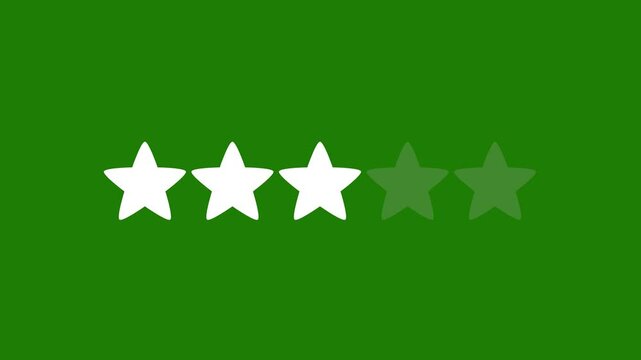 3 Rating stars, icon, animation, Three star, Simple motion, animation, intro and outro, isolated, transparent background, motion graphics, Four stars flashing, sequence, rating, stars, alpha mask, qua