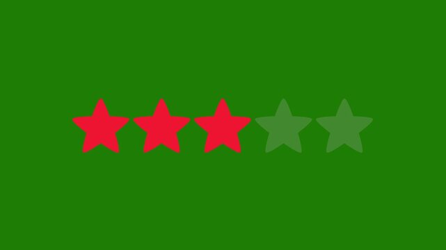 3 Rating stars, icon, animation, Three star, Simple motion, animation, intro and outro, isolated, transparent background, motion graphics, Four stars flashing, sequence, rating, stars, alpha mask, qua