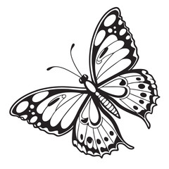 Monarch butterfly silhouettes collection, vector illustration isolated on white background.