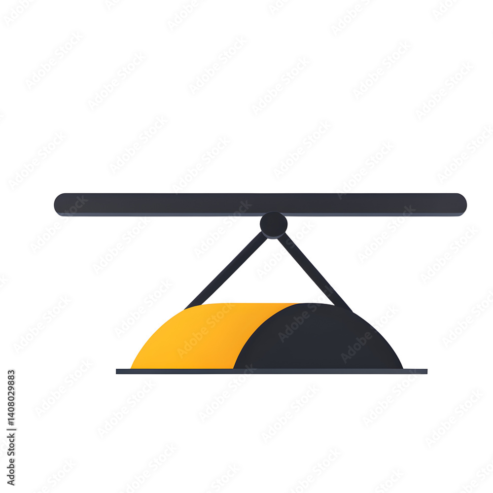 Poster modern design icon of a balance beam symbolising equilibrium isolated on a empty plain background