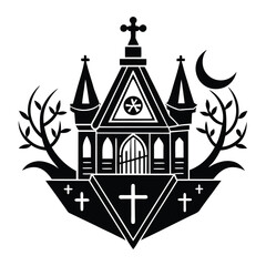 vector illustration of an old castle