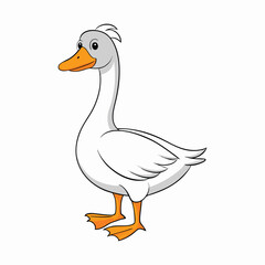 goose on white background