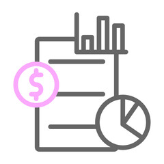Financial Audit Vector Line Lt Pink Grey Icon Design