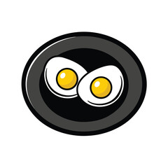 Two Fried Eggs Minimalist Food Illustration