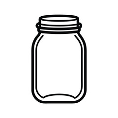 Mason Jar Minimalist Glass Line Art Design