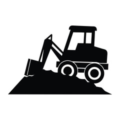 bulldozer silhouette vector illustration