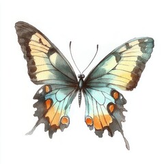 Butterfly Watercolor Illustration for Nature Inspired Wedding Invitations and Greeting Cards