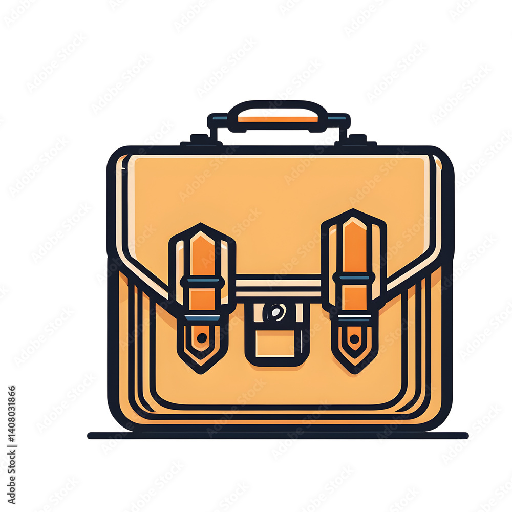 Poster Modern design icon of a briefcase with a lock symbolising security, isolated on a empty plain background