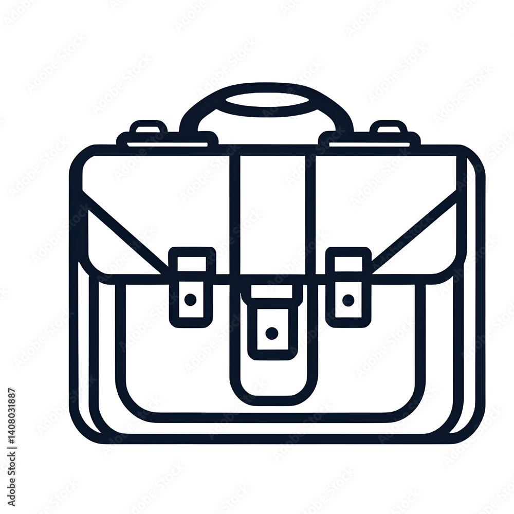 Poster Modern design icon of a briefcase with a lock symbolising security, isolated on a empty plain background