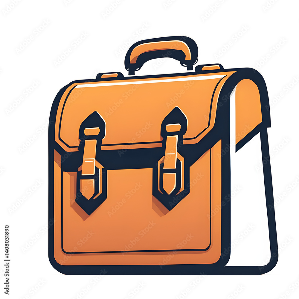 Poster Modern design icon of a briefcase with a lock symbolising security, isolated on a empty plain background