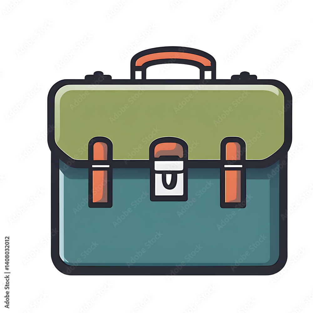 Poster Modern design icon of a briefcase with a lock symbolising security, isolated on a empty plain background