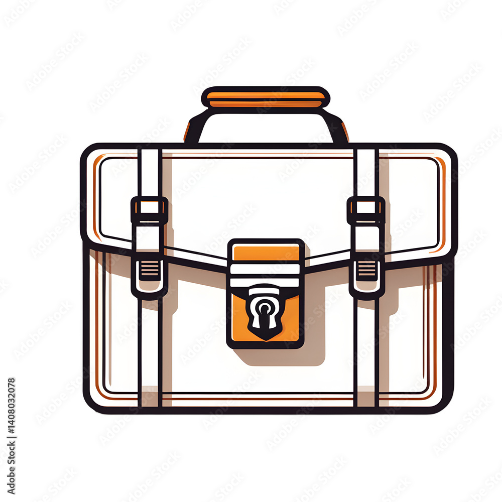 Aufkleber Modern design icon of a briefcase with a lock symbolising security, isolated on a empty plain background