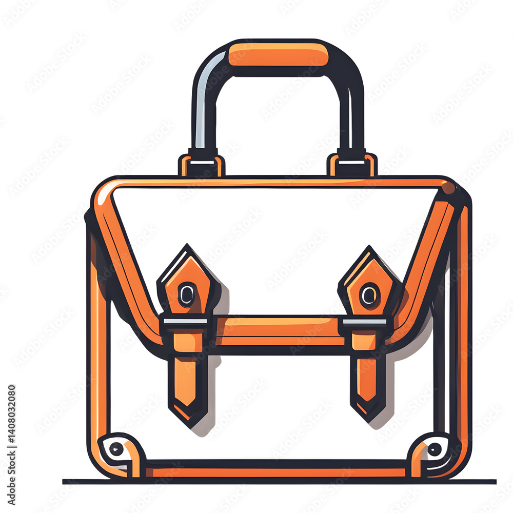 Poster Modern design icon of a briefcase with a lock symbolising security, isolated on a empty plain background