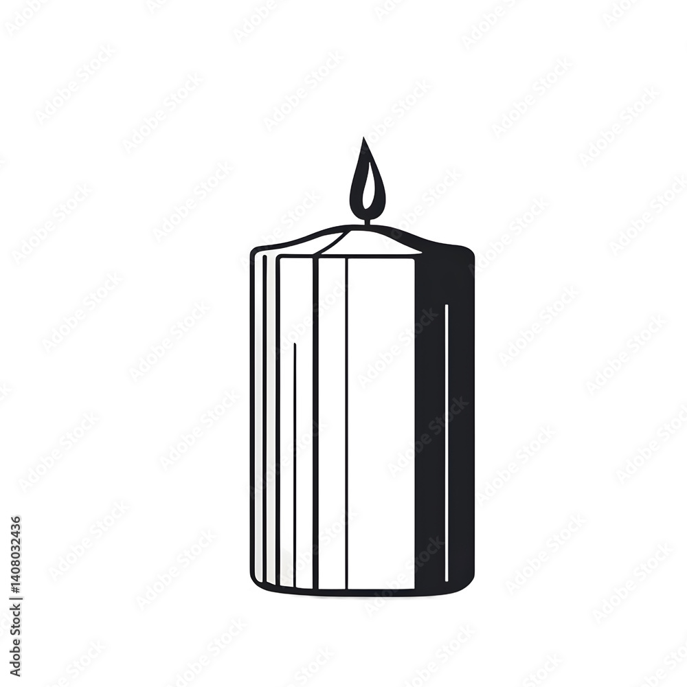 Aufkleber modern design icon of a candle symbolising light, isolated on a empty plain background