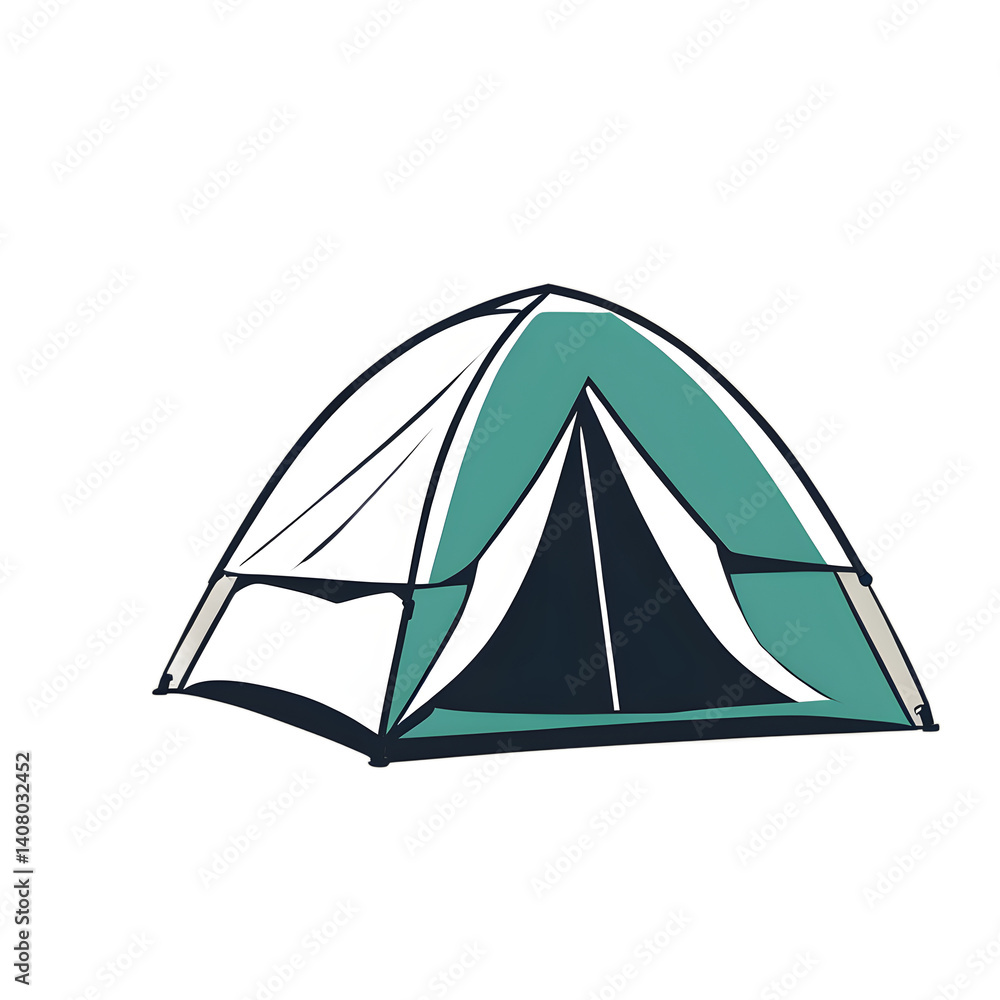 Poster modern design icon of a camping tent symbolizing outdoor activities isolated on a empty plain backgr