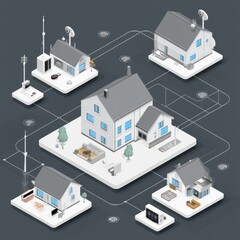 Smart Urban Architecture: 3D House Model Showcasing Technological Design and Renewable Energy Systems
