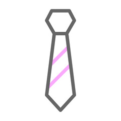 Necktie Vector Line Lt Pink Grey Icon Design