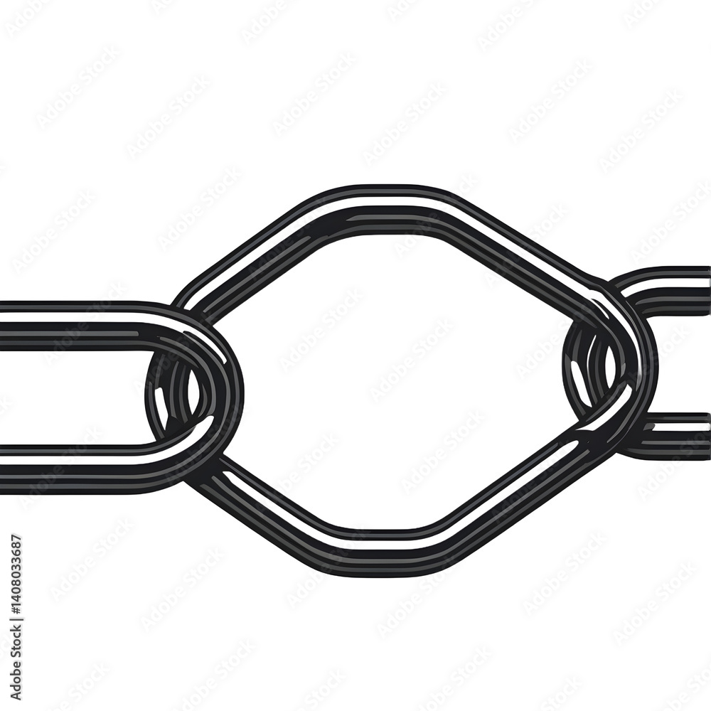 Aufkleber Modern design icon of a chain link symbolising connection, isolated on a empty plain background