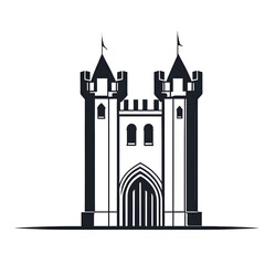 Modern design icon of a castle rook symbolising security, isolated on a empty plain background