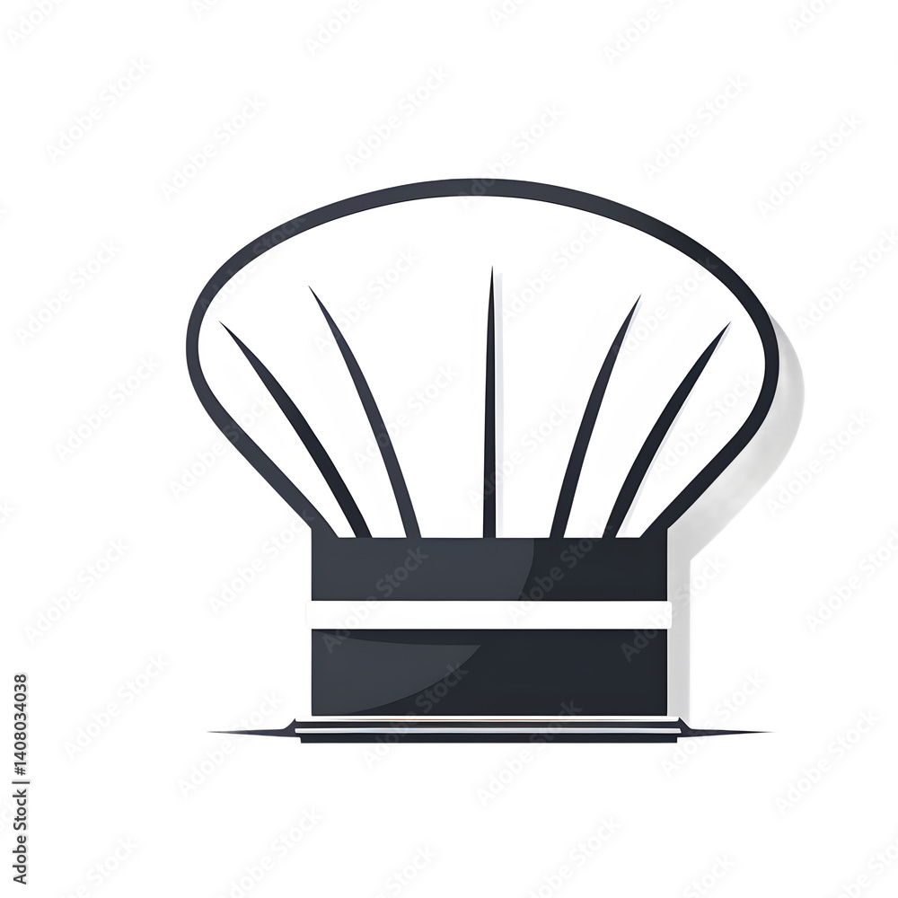 Poster modern design icon of a chef's hat symbolizing culinary arts isolated on a empty plain background