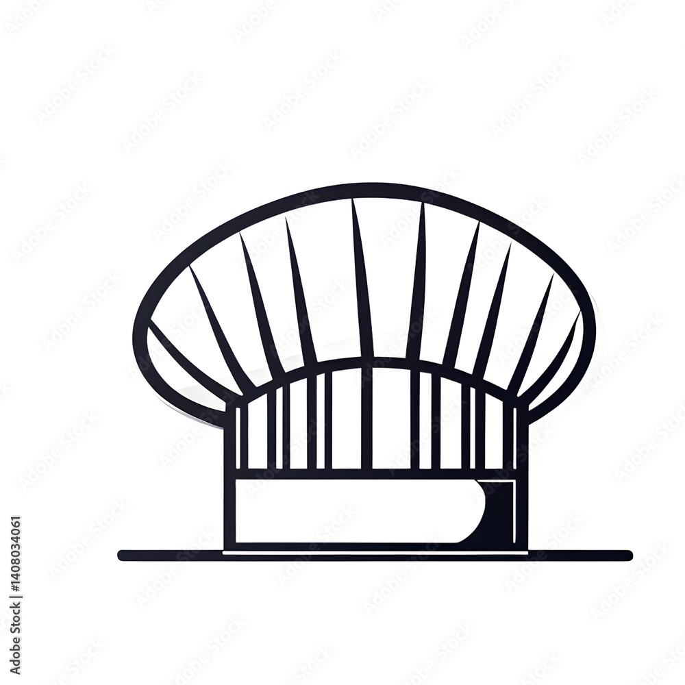 Poster Modern design icon of a chef's hat symbolizing culinary arts isolated on a empty plain background