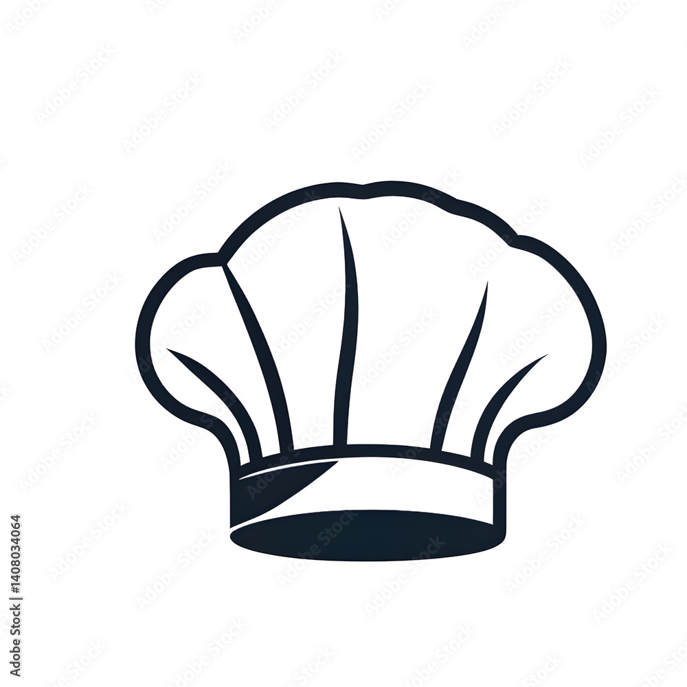 Poster Modern design icon of a chef's hat symbolizing culinary arts isolated on a empty plain background