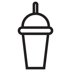 Soft drink cup vector simple icon isolated on white background. Element for film, cinema concept. Icon for web design. 10 EPS