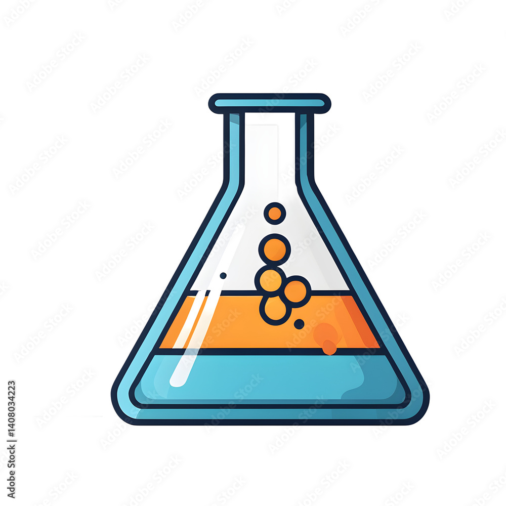Aufkleber Modern design icon of a chemistry flask symbolising laboratory science, isolated on a empty plain background