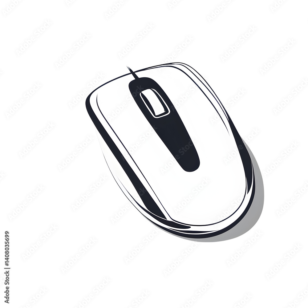 Poster Modern design icon of a computer mouse symbolizing technology isolated on a empty plain background