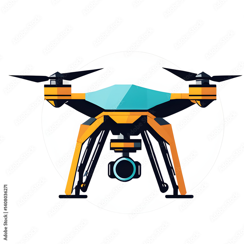 Poster modern design icon of a drone symbolising technology, isolated on a empty plain background