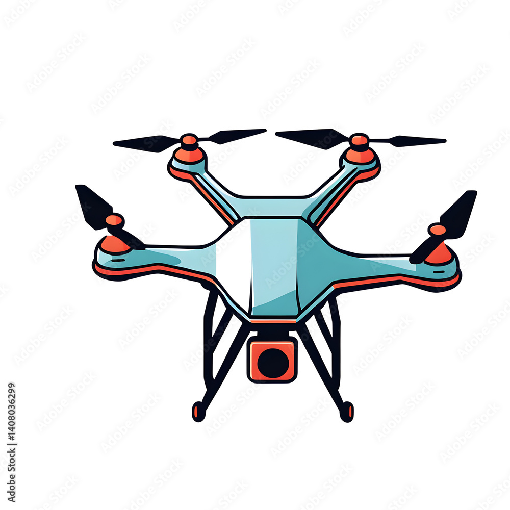 Poster modern design icon of a drone symbolising technology, isolated on a empty plain background