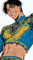 Obraz premium Man in Stylish Crop Top