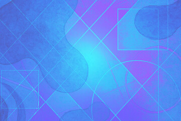 Abstract Futuristic Background with Geometric and Organic Shapes in Blue and Purple