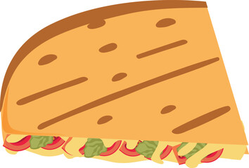 A traditional Mexican quesadilla filled with melted cheese, vegetables, and guacamole inside a grilled tortilla.