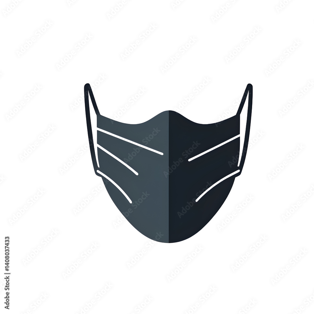 Poster modern design icon of a face mask symbolizing personal care isolated on a empty plain background