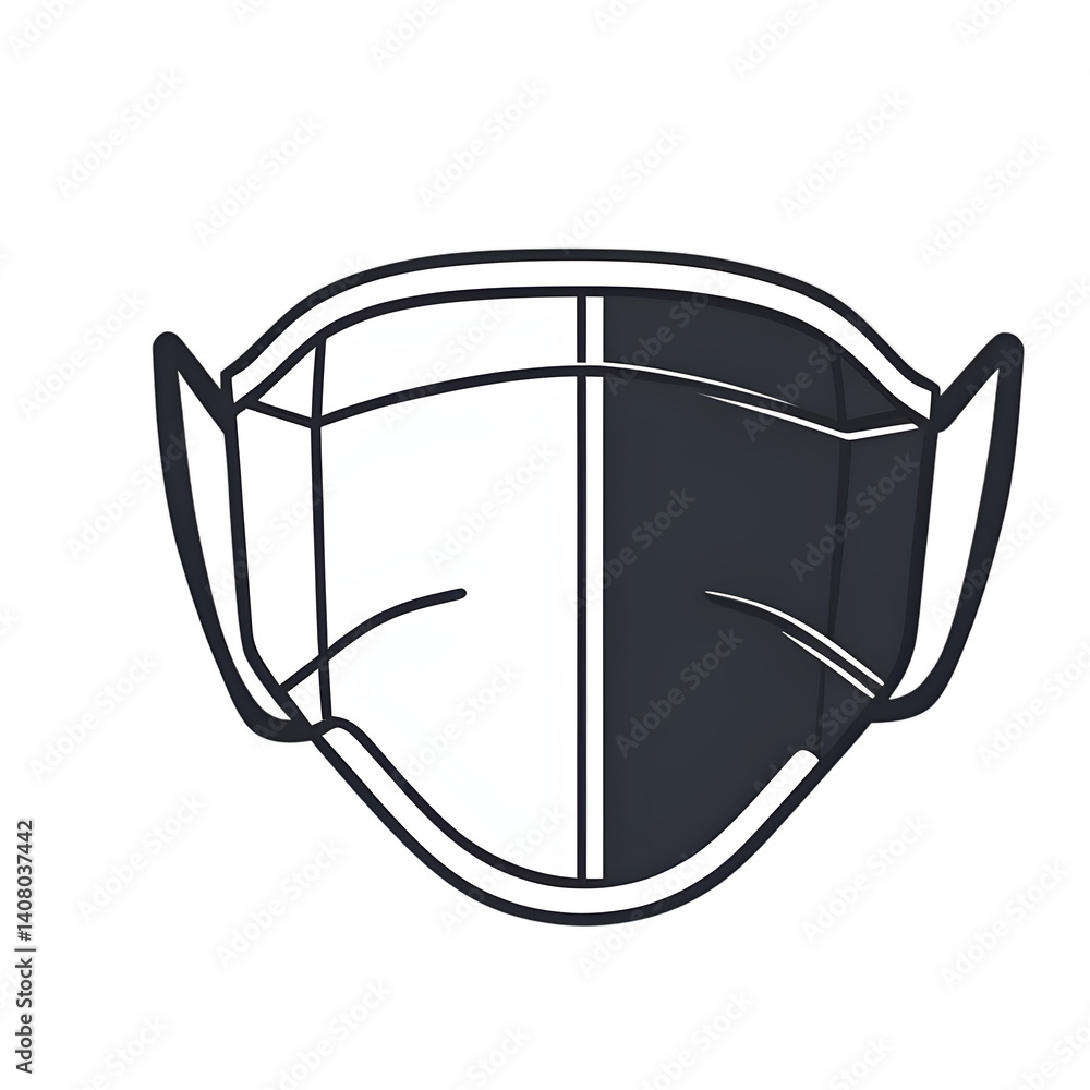 Poster Modern design icon of a face mask symbolizing personal care isolated on a empty plain background