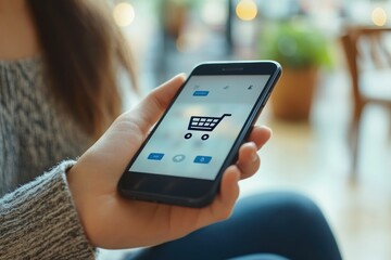 Online Payment Smartphone Technology Hand Female Using Mobile Banking Application in Restaurant