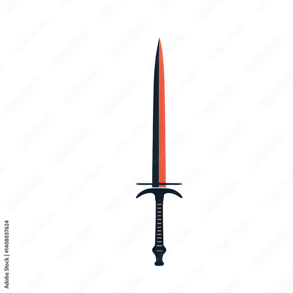 Poster modern design icon of a fencing sword symbolising competitive fencing isolated on a empty plain back