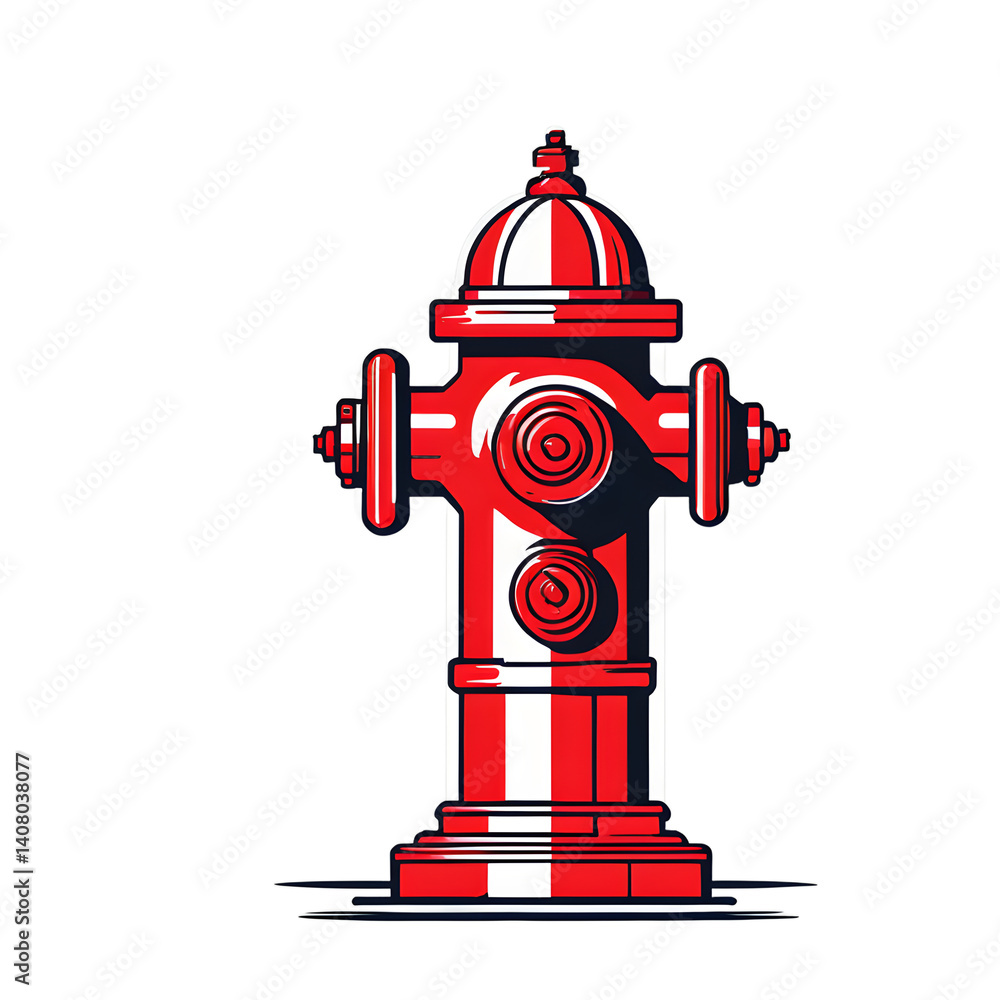 Poster Modern design icon of a fire hydrant symbolising public safety isolated on a empty plain background
