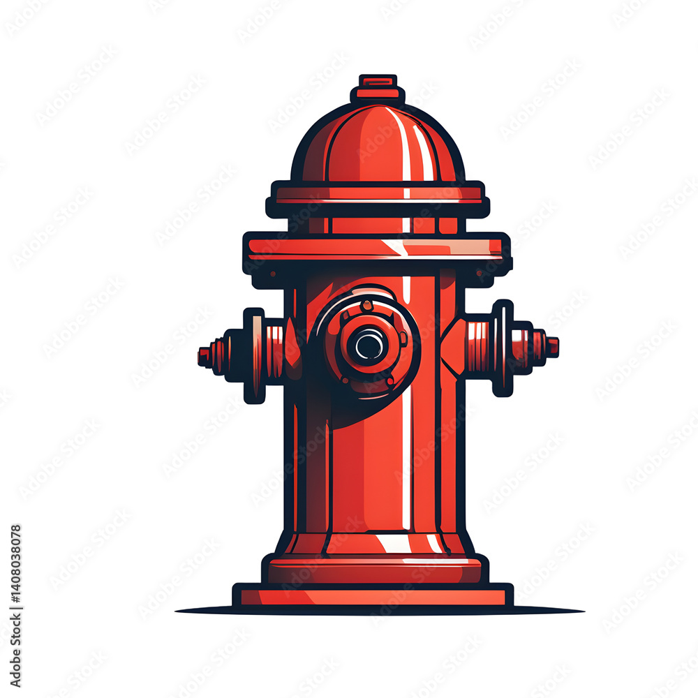 Poster modern design icon of a fire hydrant symbolising public safety isolated on a empty plain background