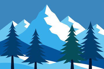 Obraz premium winter forest background