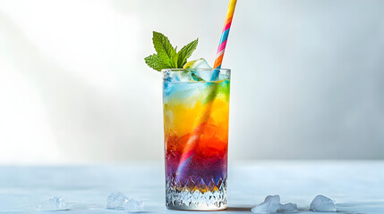 bubble tea served in a clear cup with tapioca pearls at the bottom, layered with colorful tea and a fun straw for a trendy and refreshing look 