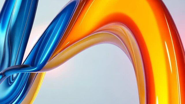 Abstrakte Farbwirbel in Orange und Blau
