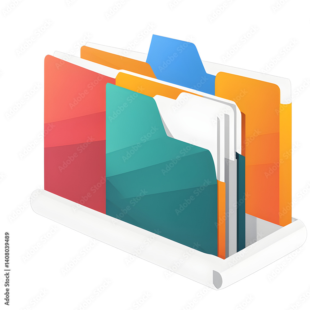 Aufkleber Modern design icon of a folder symbolising documents, isolated on a empty plain background