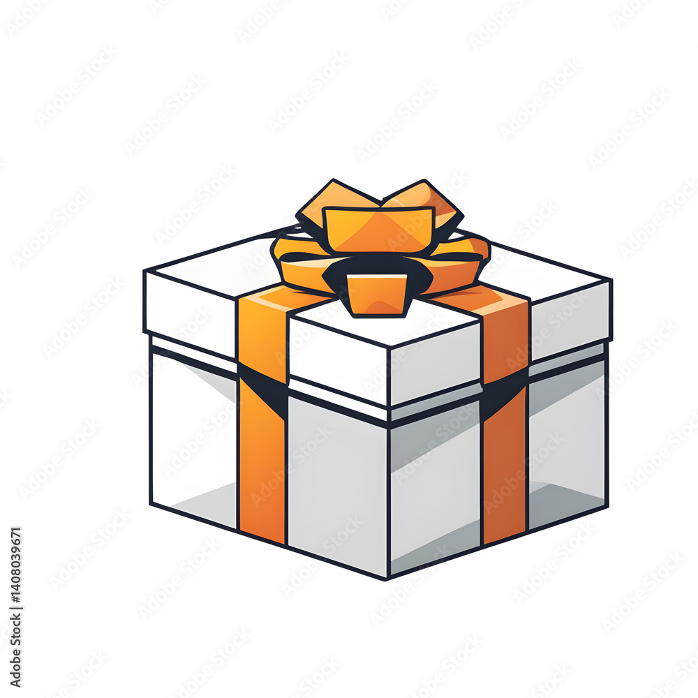 Poster Modern design icon of a gift box symbolizing festivities isolated on a empty plain background