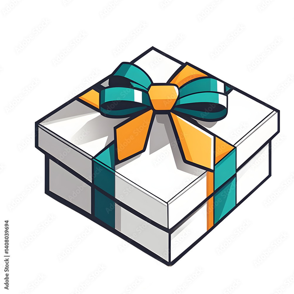 Aufkleber Modern design icon of a gift box symbolizing festivities isolated on a empty plain background