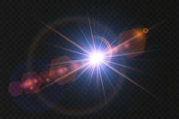 Abstract sun glare flickers brightly, casting translucent glowing halo. Vector glow effect enhances soft shimmering light transitions. Lens flare sparkles subtly, blending naturally with backgrounds.